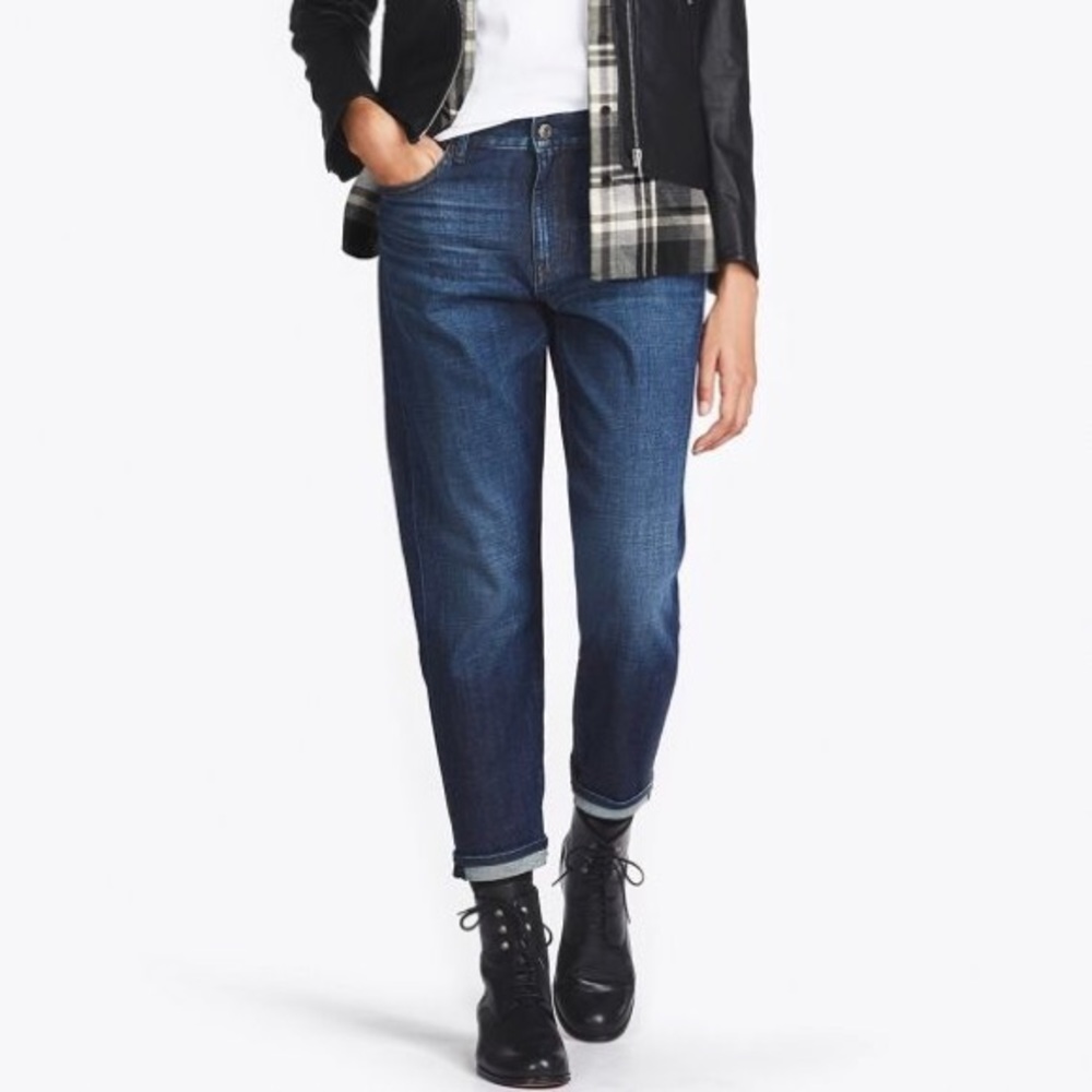 Women Slim Boyfriend Fit Ankle Jeans 26” 27”